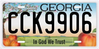 GA license plate CCK9906