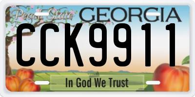 GA license plate CCK9911