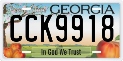 GA license plate CCK9918