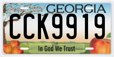 GA license plate CCK9919