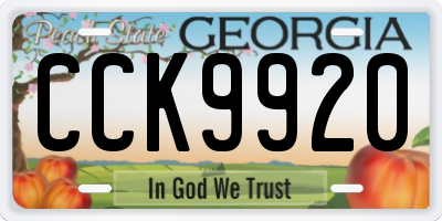 GA license plate CCK9920
