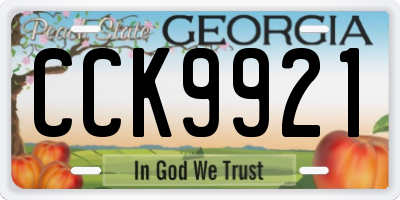 GA license plate CCK9921