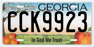 GA license plate CCK9923
