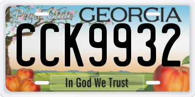 GA license plate CCK9932