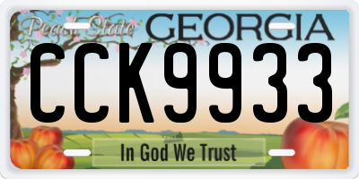 GA license plate CCK9933