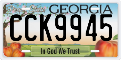 GA license plate CCK9945