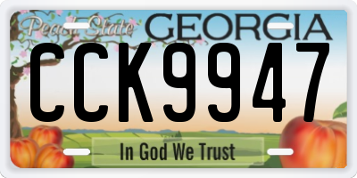 GA license plate CCK9947
