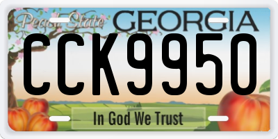 GA license plate CCK9950