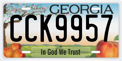 GA license plate CCK9957