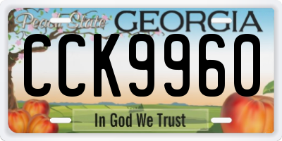 GA license plate CCK9960