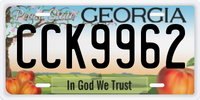 GA license plate CCK9962