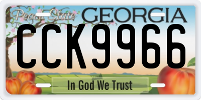GA license plate CCK9966