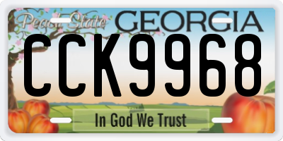 GA license plate CCK9968