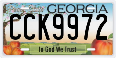GA license plate CCK9972