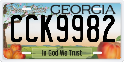 GA license plate CCK9982