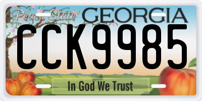 GA license plate CCK9985