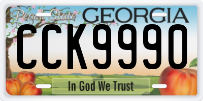 GA license plate CCK9990