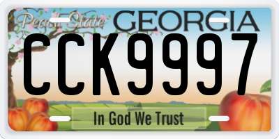 GA license plate CCK9997
