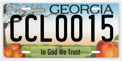 GA license plate CCL0015
