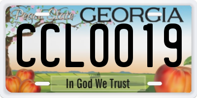 GA license plate CCL0019