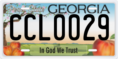 GA license plate CCL0029