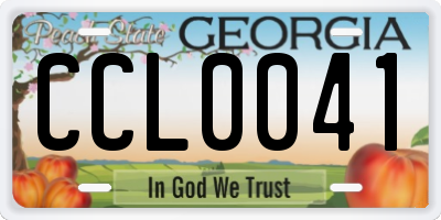 GA license plate CCL0041
