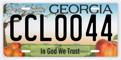 GA license plate CCL0044