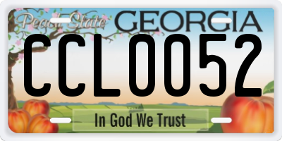 GA license plate CCL0052