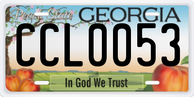 GA license plate CCL0053