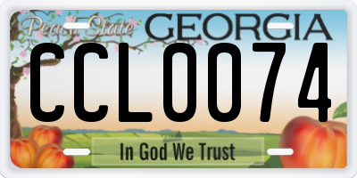 GA license plate CCL0074