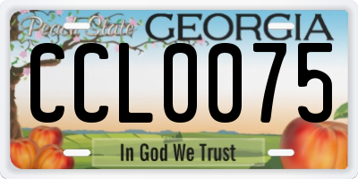 GA license plate CCL0075