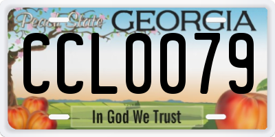GA license plate CCL0079