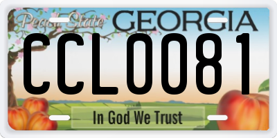 GA license plate CCL0081