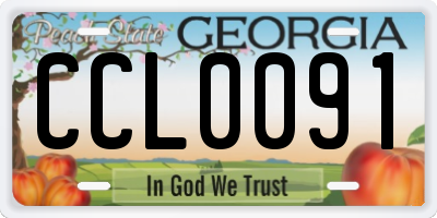 GA license plate CCL0091