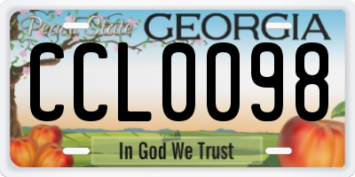 GA license plate CCL0098