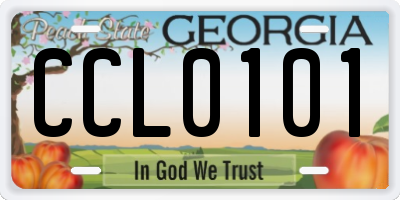 GA license plate CCL0101