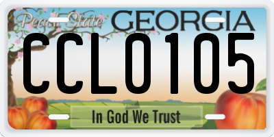 GA license plate CCL0105
