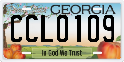 GA license plate CCL0109