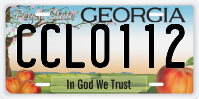 GA license plate CCL0112