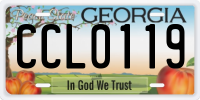 GA license plate CCL0119