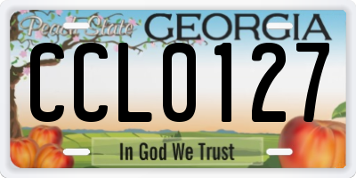 GA license plate CCL0127