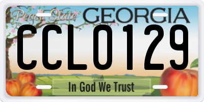 GA license plate CCL0129