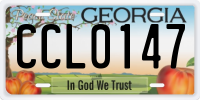 GA license plate CCL0147