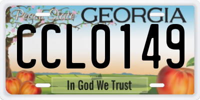GA license plate CCL0149