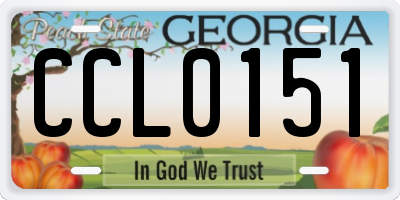 GA license plate CCL0151