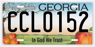 GA license plate CCL0152