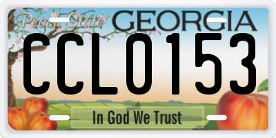 GA license plate CCL0153