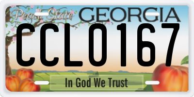 GA license plate CCL0167