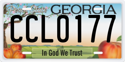 GA license plate CCL0177