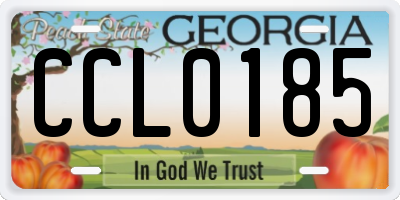 GA license plate CCL0185